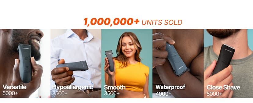 MANSPOT Manscape Groin & Body Hair Trimmer for Men, Electric Ball Pubic Trimmer Shaver,Manscape Kit with 4 Guard,Replaceable Ceramic Blade Heads,Waterproof Wet/Dry Shaver,90 Minutes Shaving