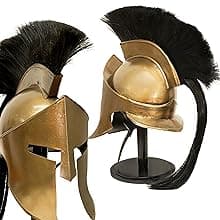 300 Spartan Helmet Medieval Armour King Leonidas Greek Spartan 300 Roman Helmet with Wooden Stand Rustic Vintage Home Decor Gifts