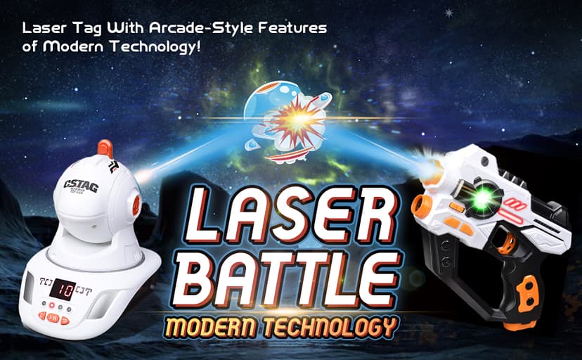 Laser Tag, 2 Lazer Toy Gun of Projector with Digital LED Score Display, Gifts for Kids, Teens, Adults, Shooting Battle Games with 3 Targets, Birthday Gift Toys for 6 7 8 9 10 11 12+Year Old Boys Girls