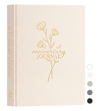Lanpn Wedding Anniversary Journal Notebook - Linen First Year to 70th Anniversary Scrapbook Memory Book for Couples - Newlywed Marriage Journal Wedding Anniversary Book Gifts (Green, 190 Pages)