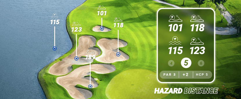 Blue Tees Golf Player+ GPS Speaker with Touch Screen Display, 10+ Hours Battery, 40,000+ Courses, Visual + Audible Distance, Hazard Distance - IPX7 Waterproof (Navy)