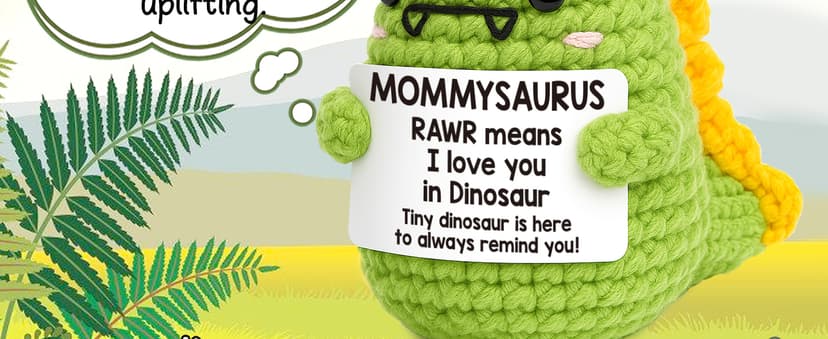 Mini Gifts for Mom Christmas I Love You Mommy Gift Handmade Crochet Dinosaur Mom Gifts for Christmas Birthday Gift for Mama Mother- in- Law New Bonus Step Moms Mother from Daughter Son Husband