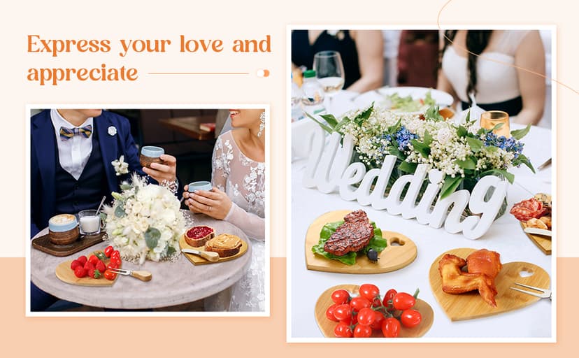 Patelai 12 Set Bridal Shower Favor Heart Cheese Board Cheese Knives Wood Mini Charcuterie Board Thank You Gift Box for Guest Bridal Baby Shower Prize Wedding Birthday Valentines (Acacia Color)