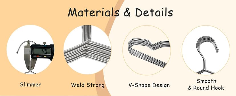 Extra Wide Wire Hangers for Plus Size Clothes, 19.6 Inch Stainless Steel Plus Size Hangers Ideal for XL, XXL Shirts, Coats, Dresses, Etc. Silver. 10pk.