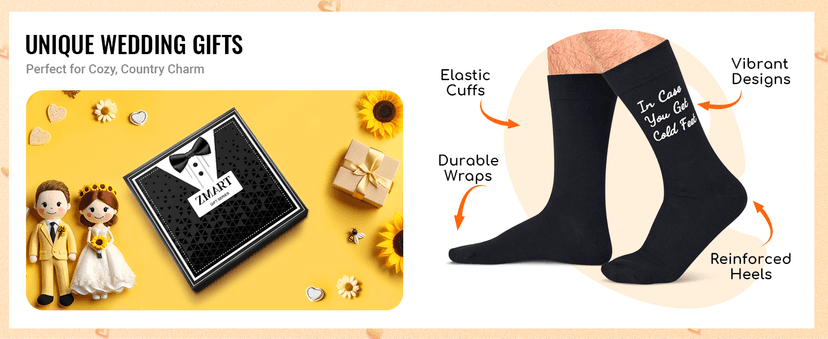 Zmart Wedding Gifts for Groom - Wedding Socks for Men, Engaged Socks, Groom Gifts from Bride