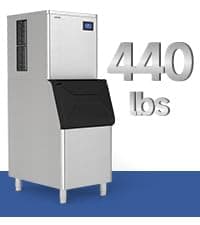 Real Relax Commercial Ice Maker 440 lbs/24H with 330 lb Storage Bin, ETL Approved Commercial Ice Machine with Automatic Self-Cleaning, LCD Display – for Restaurant, Bar, Hotel, Café