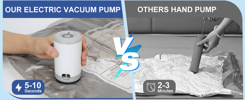 Travel Vacuum Storage Bags with Rechargeable Air Pump, 18 Pack Portable Space Saver Bags, Compression Bags for Clothing, Bedding, Seasonal Storage & Packing Bags for Moving