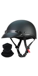German Style Skull Cap Adult Men Women Half Shell Helmet, DOT Approved Retro Half Face Helmet for Cruiser Scooter Chopper (XXL)