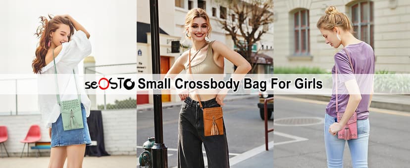 Vintage Tassel Purse: soft leather, fits a large phone, cards & keys —gifts for teen girls, birthday & Christmas seOSTO Small Crossbody Bags for Women, Tassel Purse, Gifts for Teen Girls B073QMXQLW