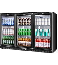 Commercial Beverage Refrigerator, 24 Inch Beverage Fridge, 15 Cu. Ft. Drink Fridge, Display Refrigerator Glass Door, Commercial Display Fridge with Customizable Light Box for Shops, Restaurants, Bars