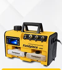 Fieldpiece VP67 Vacuum Pump – 6 CFM, 1/2 HP DC Motor, RunQuick Oil Change System – Portable - Professional HVAC Tool - A2L Compatible