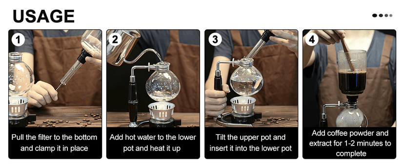 YUCHENGTECH Siphon Syphon Coffee Maker Tabletop Glass Siphon Pot Glass Technica Siphon Vacuum Coffee Maker(5 Cups(600ml))