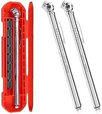 ETENWOLF Pencil Tire Pressure Gauge 2 Pack (10-50PSI, 20-120PSI) with 16 Tire Caps Calibrated to ANSI B40.1 Grade B(2%), Stainless Steel Body, Car Accessories for Cars, Pickups, RVs, Bicycles