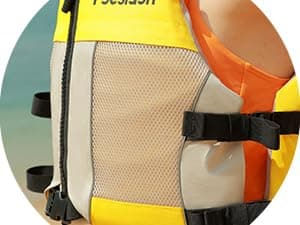 Poseidon Adjustable Water Safety Life Jacket - Classic Unisex Design with Front/Rear Storage Compartments for Multiple Water Activities
