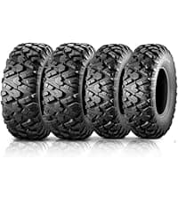 MaxAuto Set of 4 UTV ATV Tires 25x8-12 Front & 25X10-12 Rear Tire, 6PR Tubeless, Four Wheeler Tires All Terrain Tire 25x8x12 Sport Mud-tires 25x10x12 Off Road tire, 4 Pack in 2 Packages