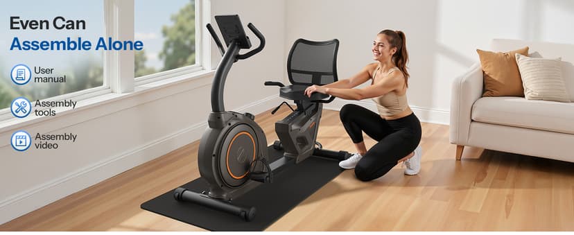 Niceday Recumbent Exercise Bike, Recumbent Bike for Home, Recumbent Stationary Bike 400LBS Weight Capacity, Magnetic Recumbent Bike with Smart APP, LCD Monitor, Heart Rate Handle
