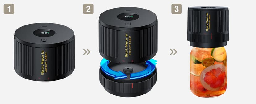 Electric Mason Jar Vacuum Sealer Kit for Wide Mouth and Regular Mouth Mason Jars