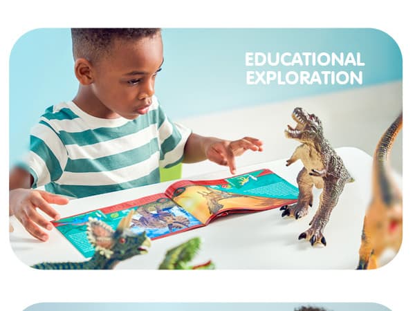 JOYIN Big Dinosaur Toys for Toddlers, 6 Piece Large Soft Dinosaur Figures with an Educational Book, Jumbo Realistic Toys for Boys and Girls Gift, Kids Ages 1 2 3 4 5