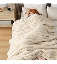 Bedsure GentleSoft Fluffy Fuzzy Faux Fur Throw Blanket for Couch, Soft Sherpa Fleece Cozy Gifts for Women, Plush Bed Blanket Christmas Room Decor for Men, Thick Warm Minky Teen Gifts Winter Bedding