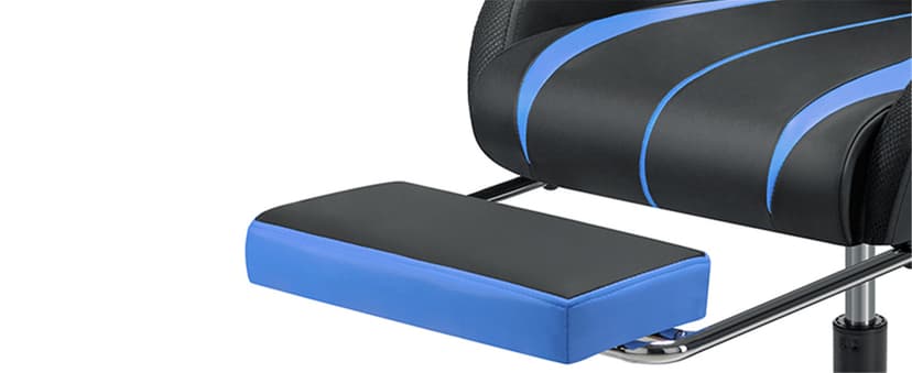 HOFFREE RGB Gaming Chair with Speakers Massage Computer Gaming Chair with LED Lights and Footrest High Back Video Game Chair for Adults Blue and Black