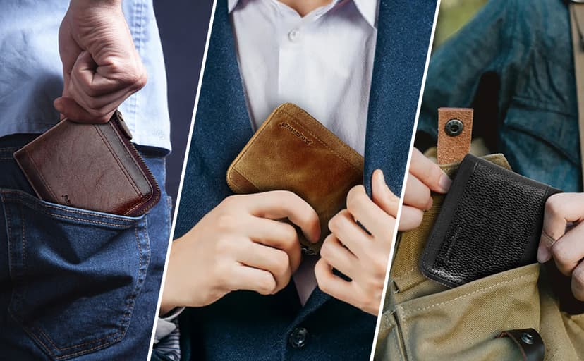 Admetus Mens RFID Blocking Wallets Zipper Leather Wallet for Men Bifold RFID Card Holder