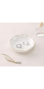 HOME SMILE Ceramic Ring Dish Jewelry Tray for Mom Sister Friends
