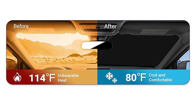 GENANY Hunting Car Sun Shade for Car SUV Truck (55x30 inches), Deer Skull Sun Shade Windshield, Shades for Front Windows, Protector Blocks UV, Car Decor
