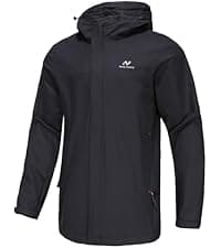 NORDIC OUTLAND Mens Lightweight Hooded Waterproof Rain Jacket Breathable Raincoat Shell for Outdoor Mountain Hiking