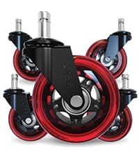The Office Oasis Original Rollerblade Office Chair Wheels (As Seen On PBS) - Incredibly Smooth & Quiet Casters - Safe for Hardwood Floors & Carpet - Easy Installation with Universal Fit - Set of 5
