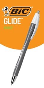 BIC Glide Bold Black Ballpoint Pens, Bold Point (1.6mm), 4-Count Pack, Retractable Ballpoint Pens With Comfortable Full Grip