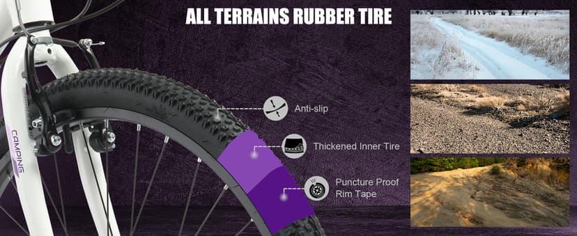 Ktaxon 20/24/26 Inch Mountain Bike, 7/21-Speed Adult Bicycle with Sturdy Steel Frame, Front Suspension, Excellent Twist Shifting, Easy to Assemble and Stylish Cool Look for Men Women