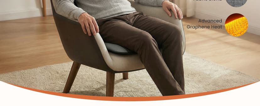 CILI Vibration Massage Chair Pad, Quiet Back Massager for Office Chair, Sofa & Recliner, Independent Graphene Heat & Massage Control, Fathers Day Gift for Back Pain Relief (Vibration Only)