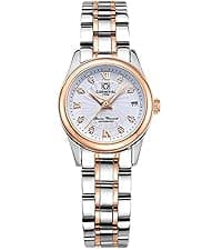 Gosasa Luxury Unisex Crystal Diamond Watches Quartz Digital Calendar Rose Gold Silver Stainless Steel Watch