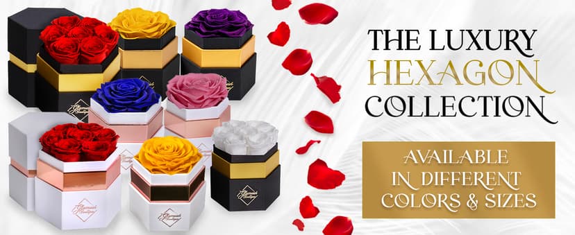 16 Flower Forever Heart Shape Box - Preserved Roses Gift for Her, Preserved Flowers, Red