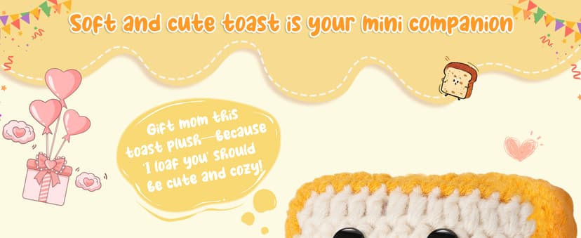 Mothers Day Pun Gift for Mom from Daughter Son- Handmade Cute Loaf Crochet Toast - I Love You Funny Presents for Moms Bonus Mamas Mother-in-Law Birthday, Valentine's Christmas Stocking Stuffers B0F2STWR98