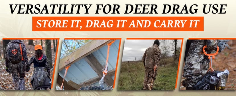 MULTUS Deer Drag Rope & Strap - Heavy Duty Deer Puller for Hunting - Unique Gifts for Hunters, Dad, Men Who Have Everything - Hunting Essentials & Accessories