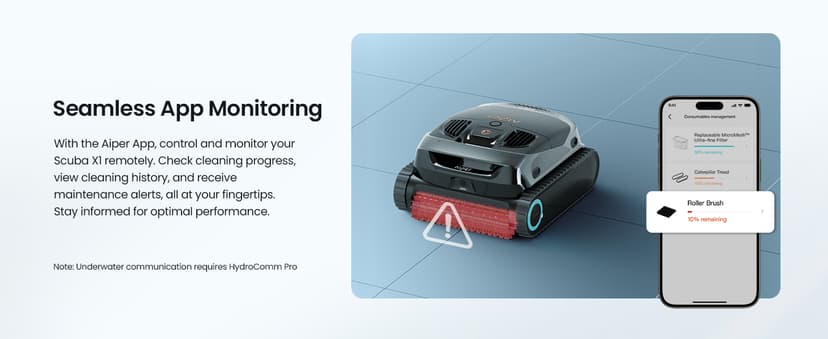 (2026 Upgrade) AIPER Scuba X1 Cordless Robotic Pool Cleaner with Micromesh Ultra-Fine Filter, Include Wireless Charging Dock, Cross Pattern Smart Navigation, Horizontal Waterline Scrubbing