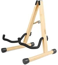 MUSO Guitar Stand,Acoustic Guitar Stand,Wood Classical Electric Guitar Stand,Foldable Bass Guitar Stand,Guitar Accessories also fit Bass,Violin,Ukulele(Zebra)