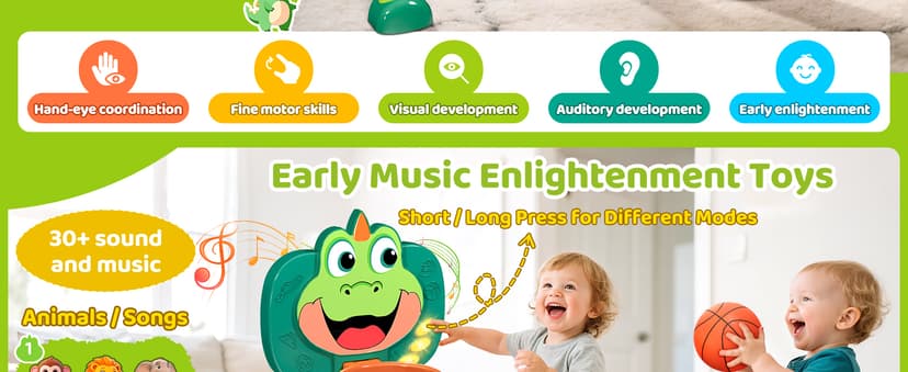Boy Girl Toys for 12-18 Months with Sound Music, Interactive Learning Birthday Gift for Kids Marstone Toddler Basketball Hoop Soccer Goal Activity Toy for 1-3 Years Old B0FF9X3J72