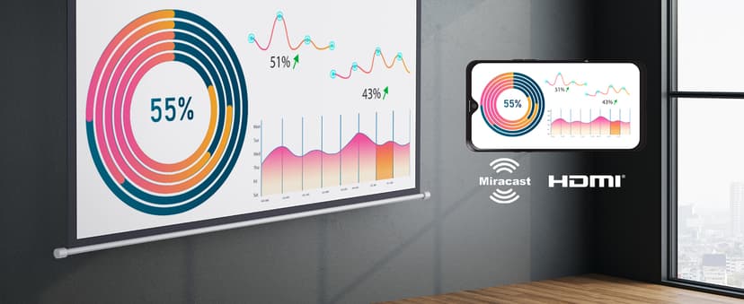 Epson Pro EX11000 3-Chip 3LCD Full HD 1080p Wireless Laser Projector, 4,600 Lumens Color/White Brightness, Miracast, 2 HDMI Ports, USB Power for Streaming, Built-in 16W Speaker