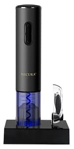 Secura Electric Wine Opener, Automatic Electric Wine Bottle Corkscrew Opener with Foil Cutter, Rechargeable (Stainless Steel) B01261VEOG