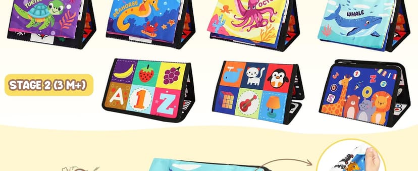 URMYWO Tummy Time Toy - Black and White High Contrast Baby Toys for Newborn - Baby Visual Stimulation Mirror - Montessori Sensory Crinkle Toy for Infant 0-3-6-12 Months - Shower Gift for Boy Girl