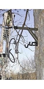 HME Durable Secure Convenient Portable Folding Tree Stand Bow Hanger w/Two Accessory Hooks - Extends to 20", Folds to 10", 3 Pack