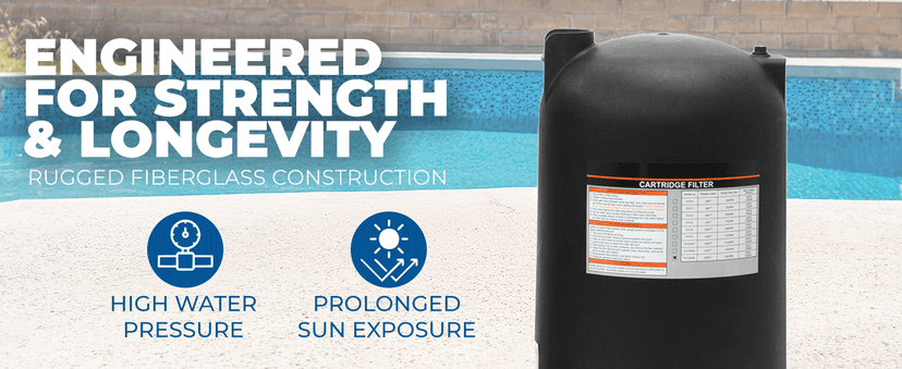 XtremepowerUS 200 sq/ft Pool Cartridge Filter for In-Ground Swimming Pool and Spa Pool Filter System for Pools Up to 72,000 Gallons, Black