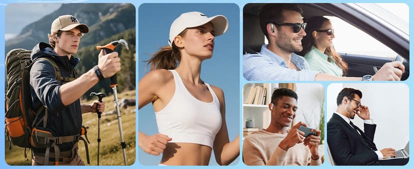 CuiSuto Ear Buds Wireless Earbuds Bluetooth Headphones with 60H Playtime LED Display Case, Over-Ear Hook with Mic, Stereo Sound, Easy Button Controls, Sports Earphones for Running Workout Gym Black