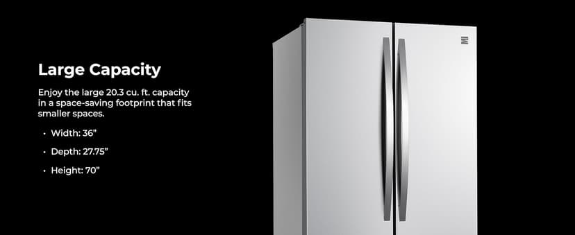 Kenmore 36" French Door Refrigerator with Freezer - Accela Chill, Adjustable Shelving, Humidity Controlled Crispers, ENERGY STAR Certified, 20.3 cu. ft. Capacity, Fingerprint Resistant Stainless Steel