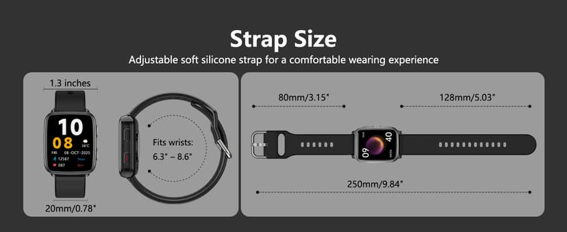 MorePro Fitness Tracker with 24/7 Heart Rate & Blood Pressure Monitor, Blood Oxygen & Sleep Tracker, Smart Watch with Step Calorie Counter, IP68 Waterproof Activity Tracker for Women Men Android iOS