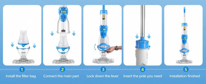 LanOcean 2026 Newly Cordless Pool Vacuum for Inground Pool, Flow Adjustable, Transparent Brush Head–Visible Cleaning, 19 GPM Powerful Suction Handheld Pool Vacuum for Above Ground Pool, 70Mins Runtime
