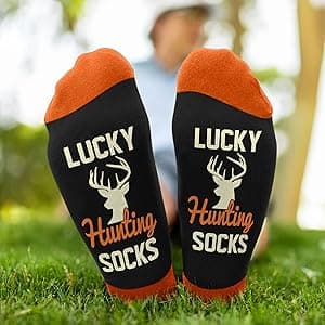 Hunting Accessories for Men, Dad - Funny Deer & Duck Hunting Socks - Stocking Stuffers, Christmas Gift B0GCCP51NT