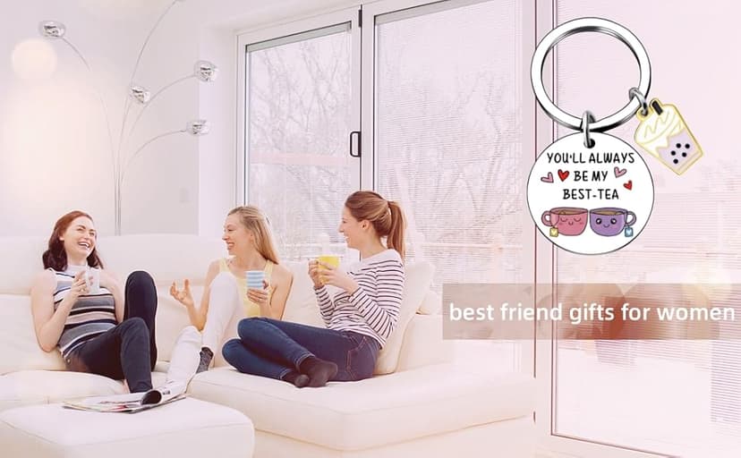 OEHEDOU Bestie Gifts for Women Best Friends - Cute & Funny Keychain Gifts